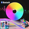 RGB Neon LED Strip 24Key Remote Control Music Sync Power Waterproof Decor Remote Control Flexible Ribbon for Home Decor Lighting